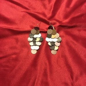 Black, Gold and Silver earrings